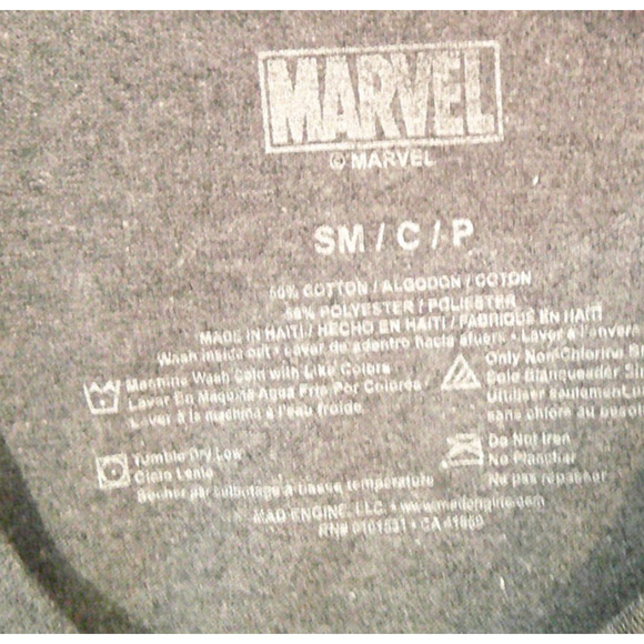 Marvel Gray Vintage Men's Small T-shirt - Picture 3 of 5